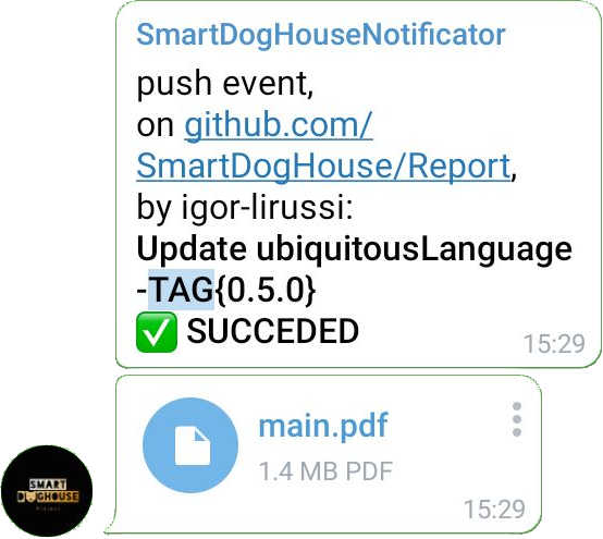 Avviso di push su Telegram